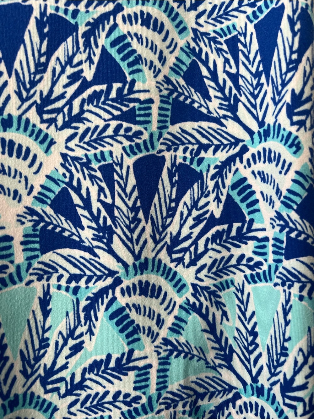 Lilly Pulitzer Blue & Teal Luxletic Tropical Leaf Stretch Capri Pants size L - Picture 4 of 9